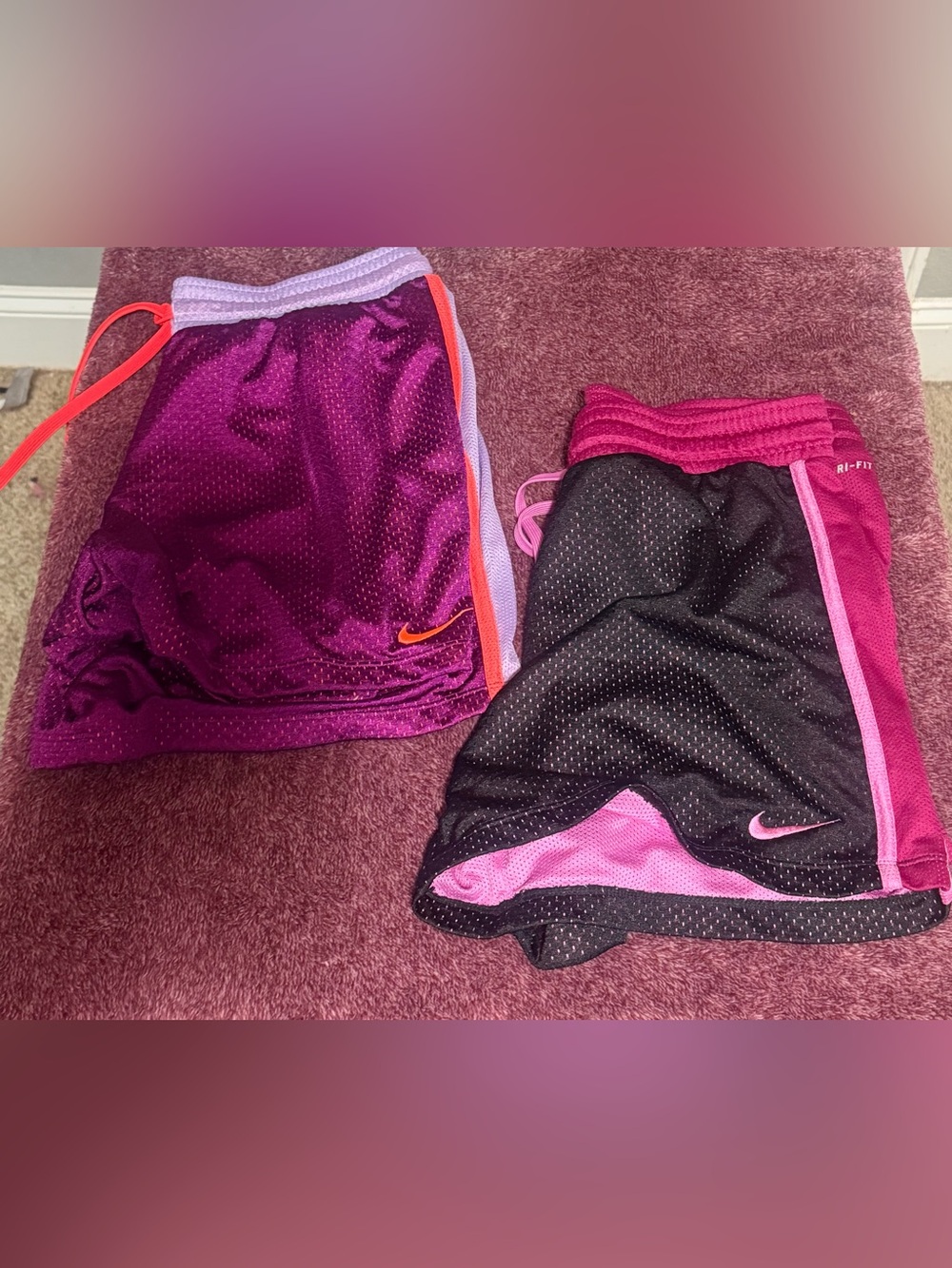 Nike Woman’s ' Purple and Black Athletic Shorts